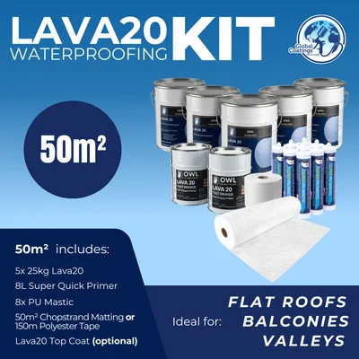 LAVA 20 Kit 50m² - waterproofing kit for 50m² coverage